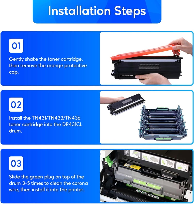 GOTOBY DR431CL Drum Unit 30,000 Pages Replacement for Brother DR431CL Drum TN 436 Compatible with MFC-L8900CDW HL-L8260CDW HL-L8360CDW MFC-L8610CDW Printer (1 Pack) - Image 5